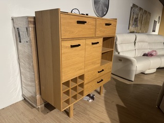 Hoge kast, naturel eikenhout